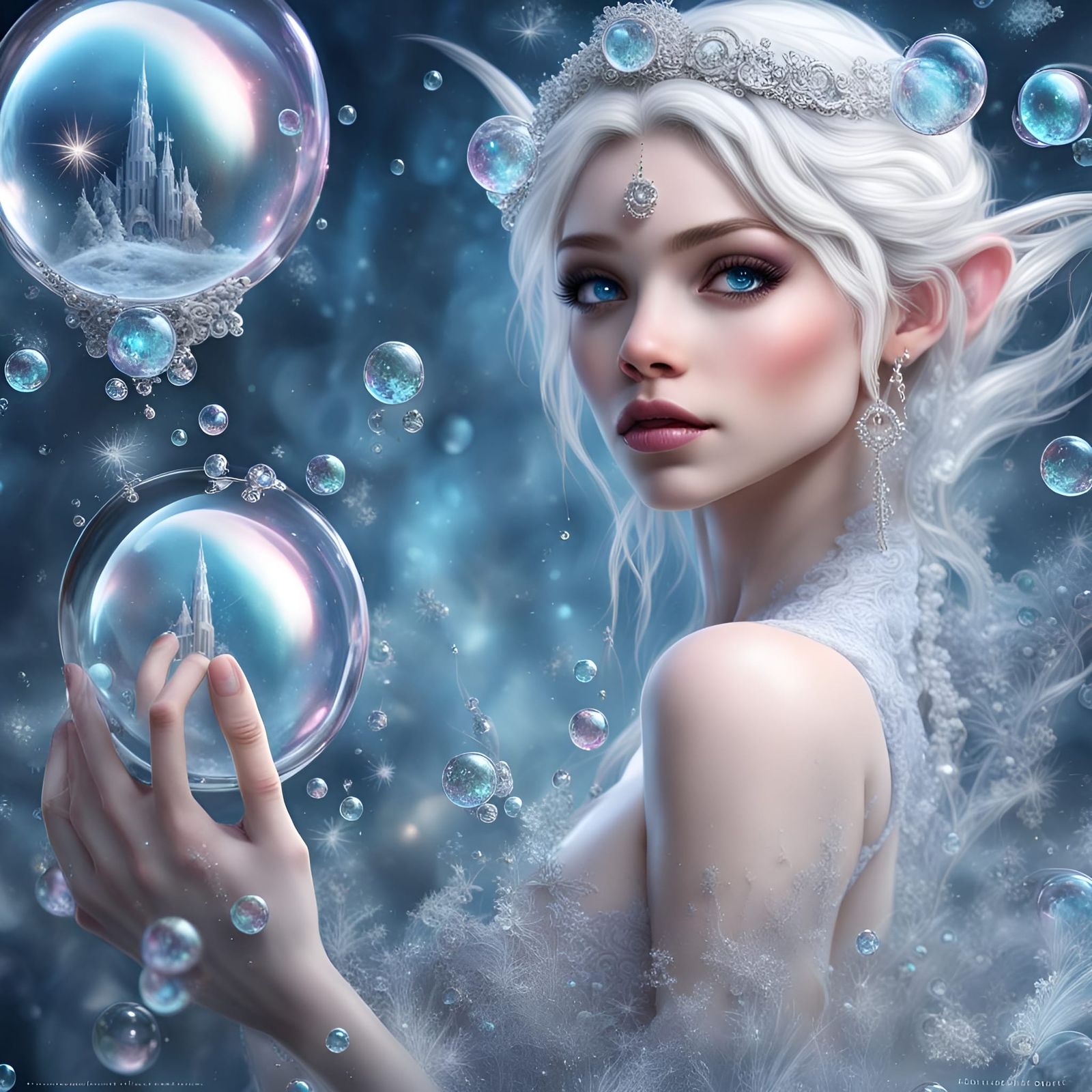 Fairy in Crystal Bubble: Airbrushed Matte Painting