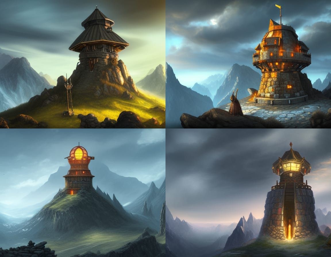 Dwarven Watch Tower Beacon in Epic Fantasy Style