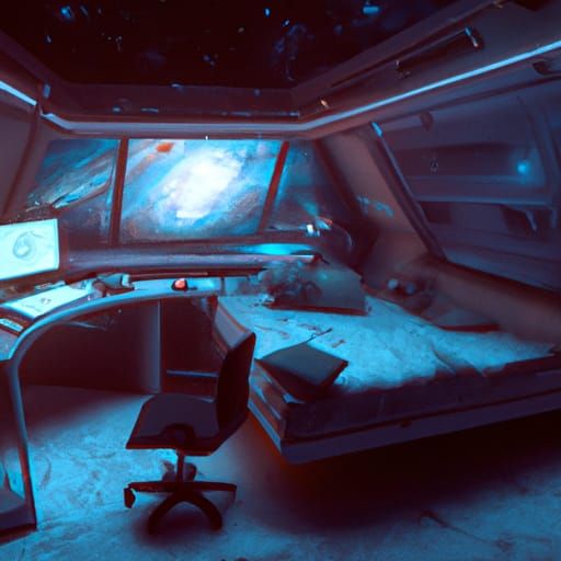 Whimsical Bedroom with Starry Sky View