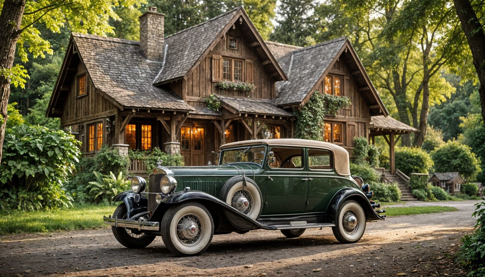 Luxury 1932 Cadillac in Whimsical Forest Setting