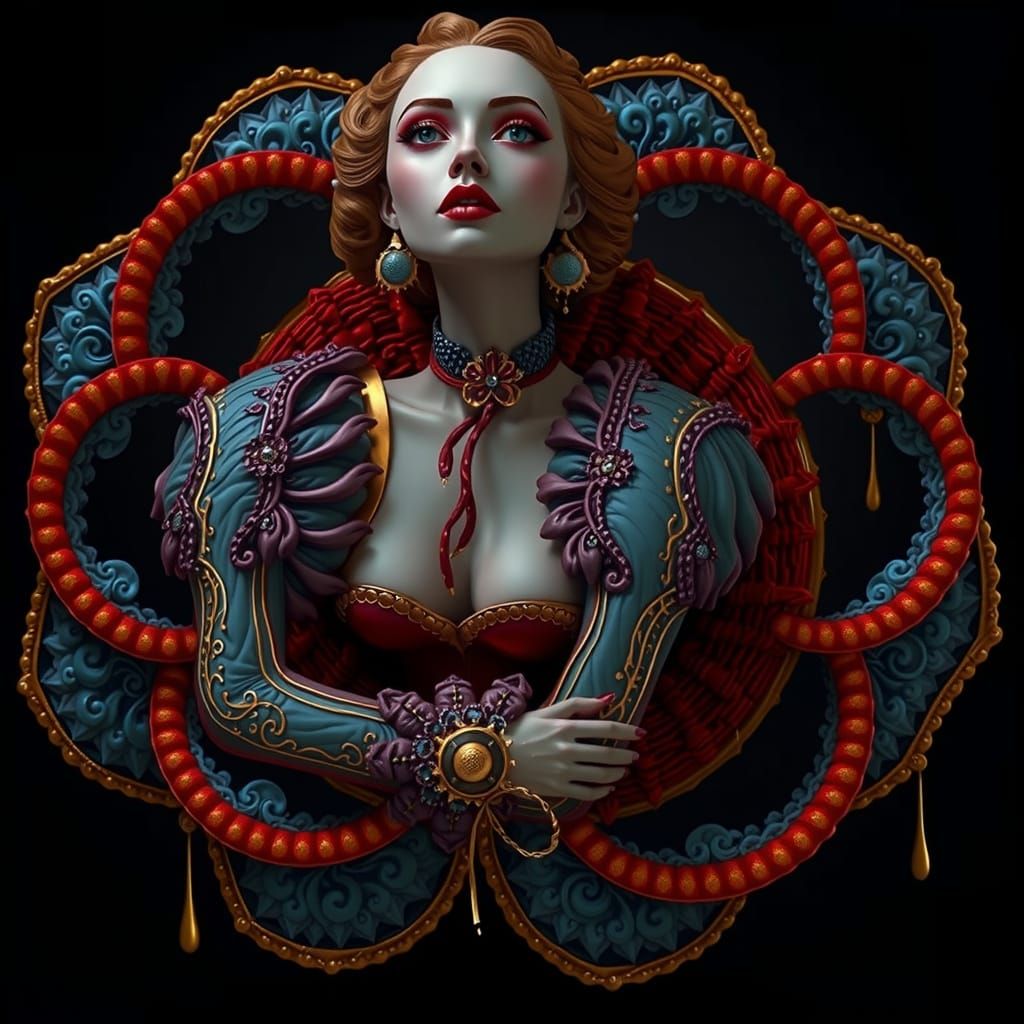 Alice in Wonderland: Hyperrealistic Art Deco Optical Illusio...