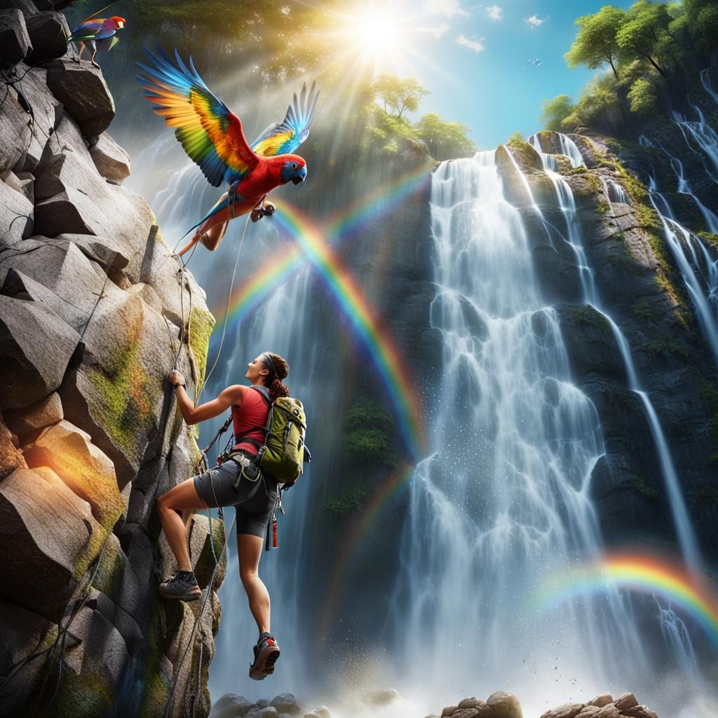 Rock Climbing The Falls