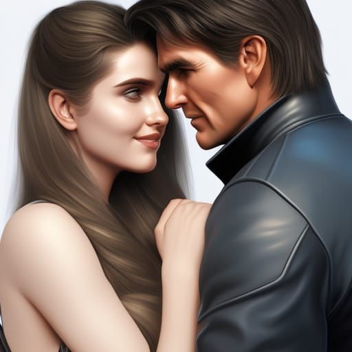 Tom Cruise hugging Girl Friend