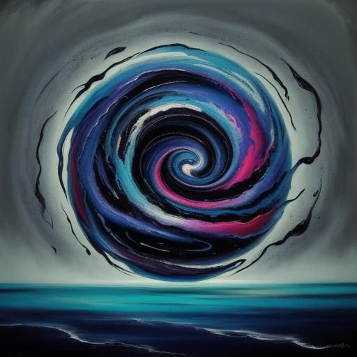 Surreal Melting Object in Dreamlike Acrylic Painting