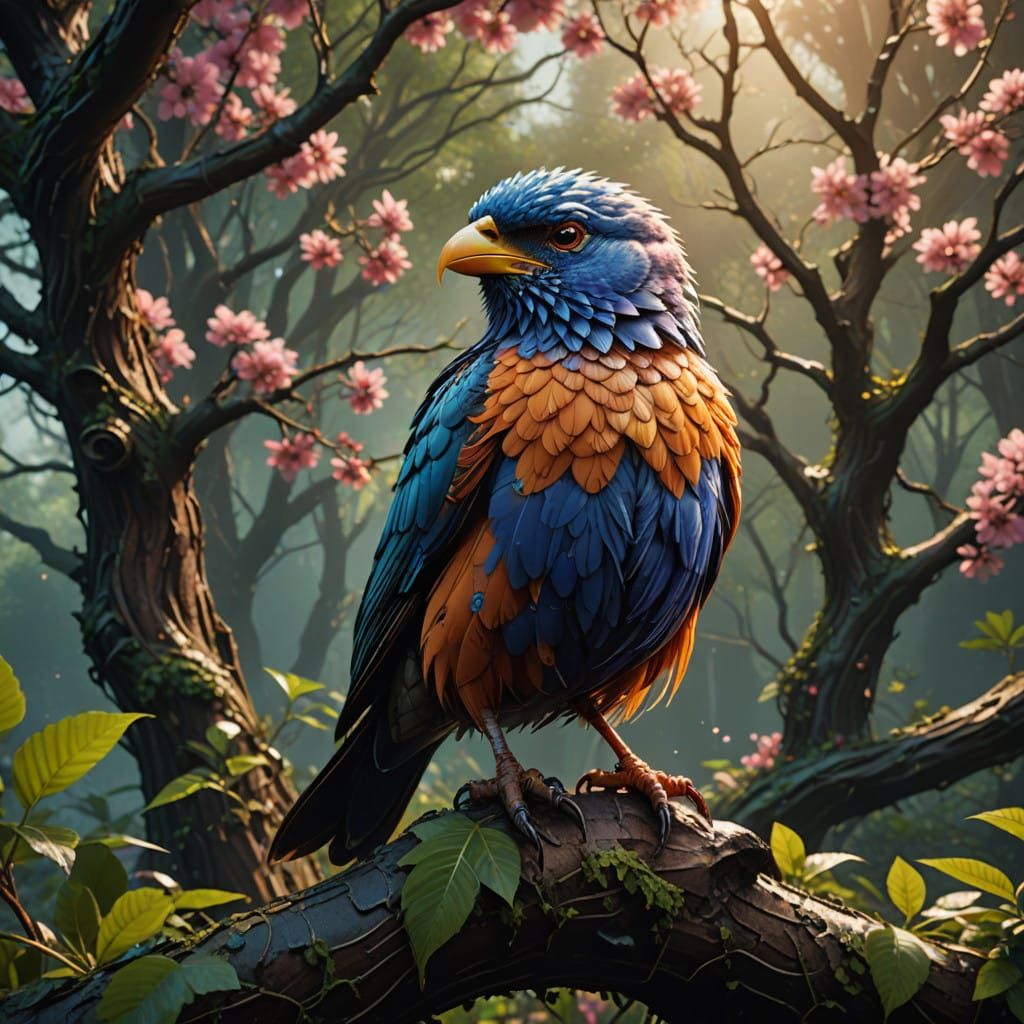 Surreal Blossom Tree Sanctuary in Vibrant HDR