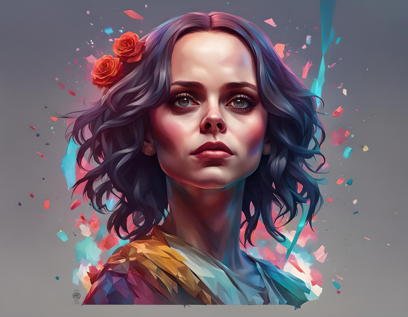 Christina Ricci Portrait in Art Nouveau Style