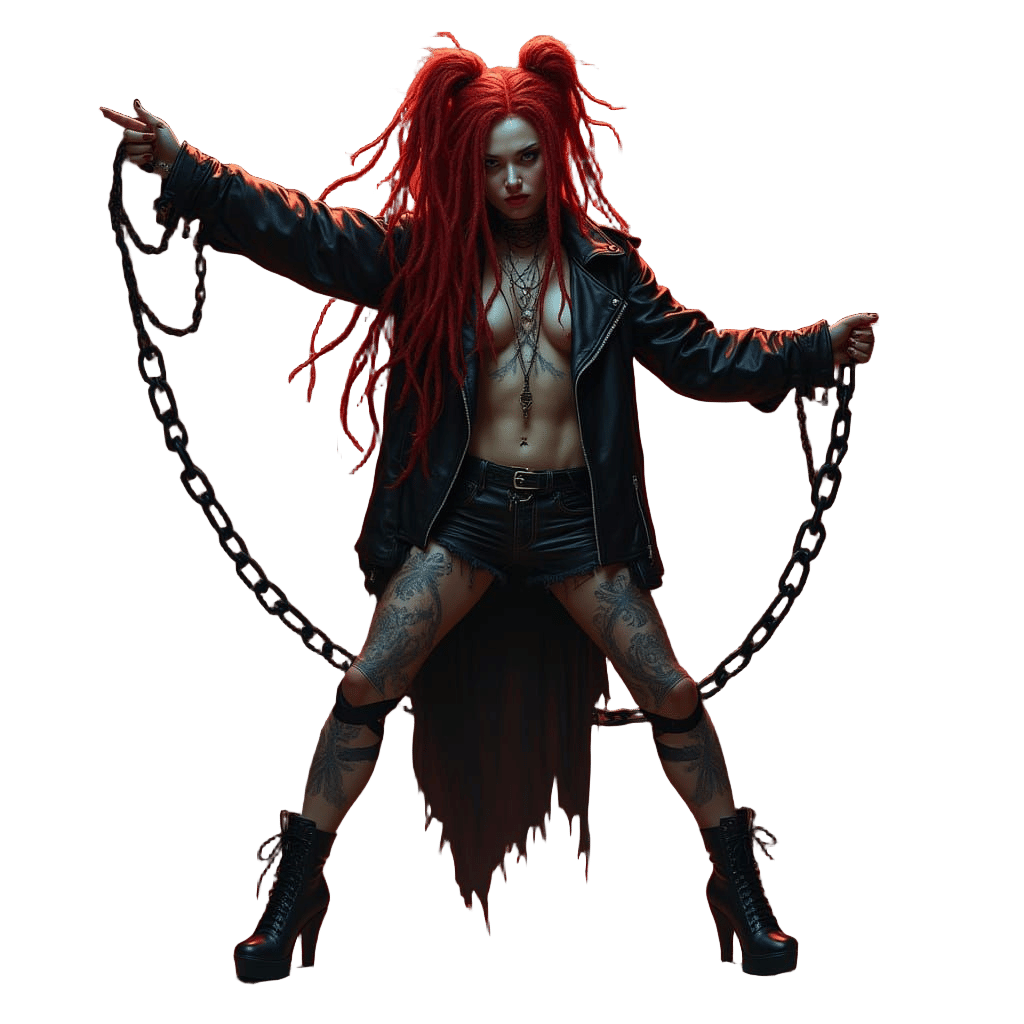 Gothic Tattooed Goddess in Chains