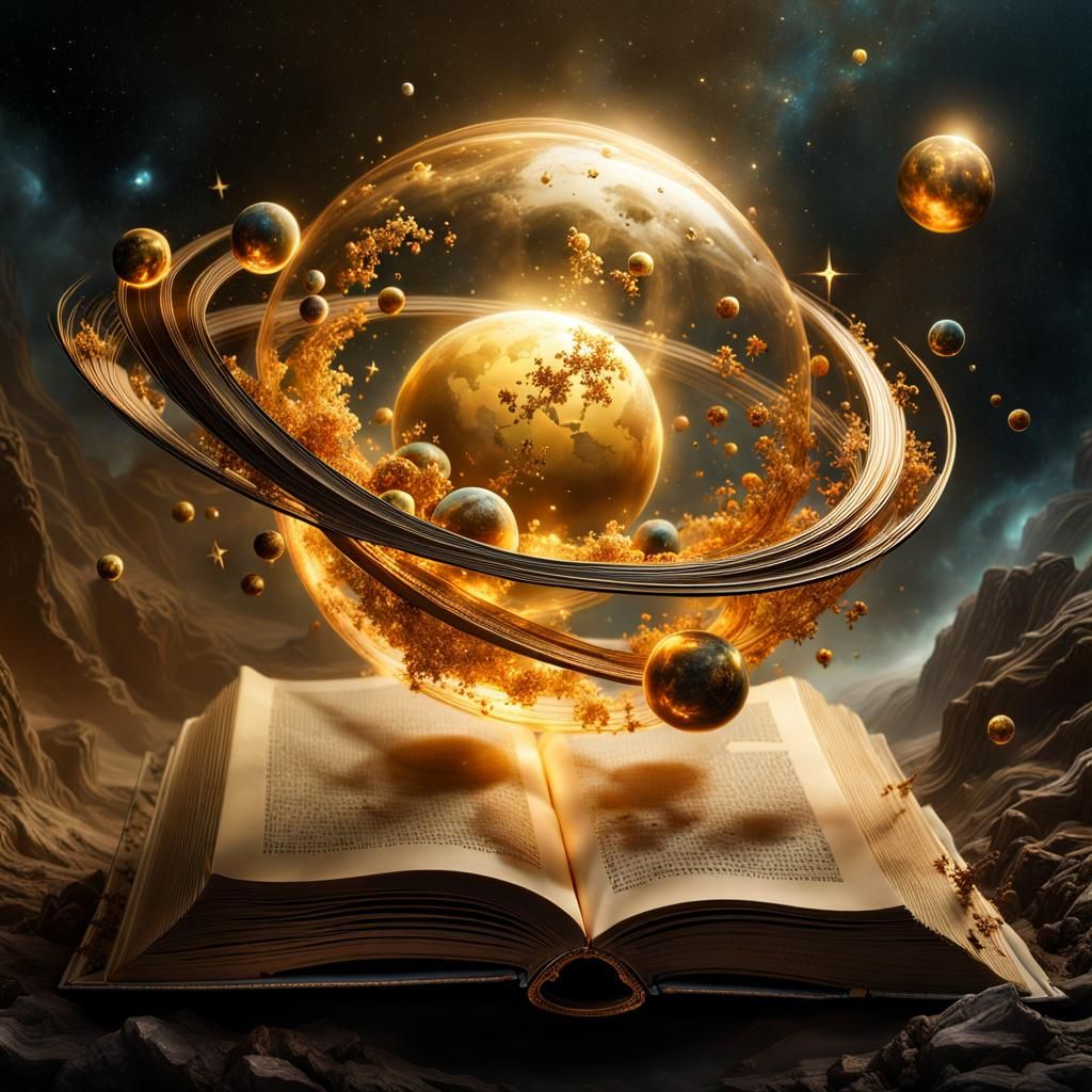 Golden Galaxy Planets Emerge from Fantasy Book
