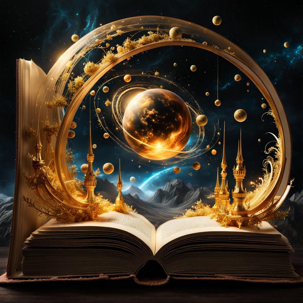 Golden Galaxy Planets Emerge from Fantasy Book