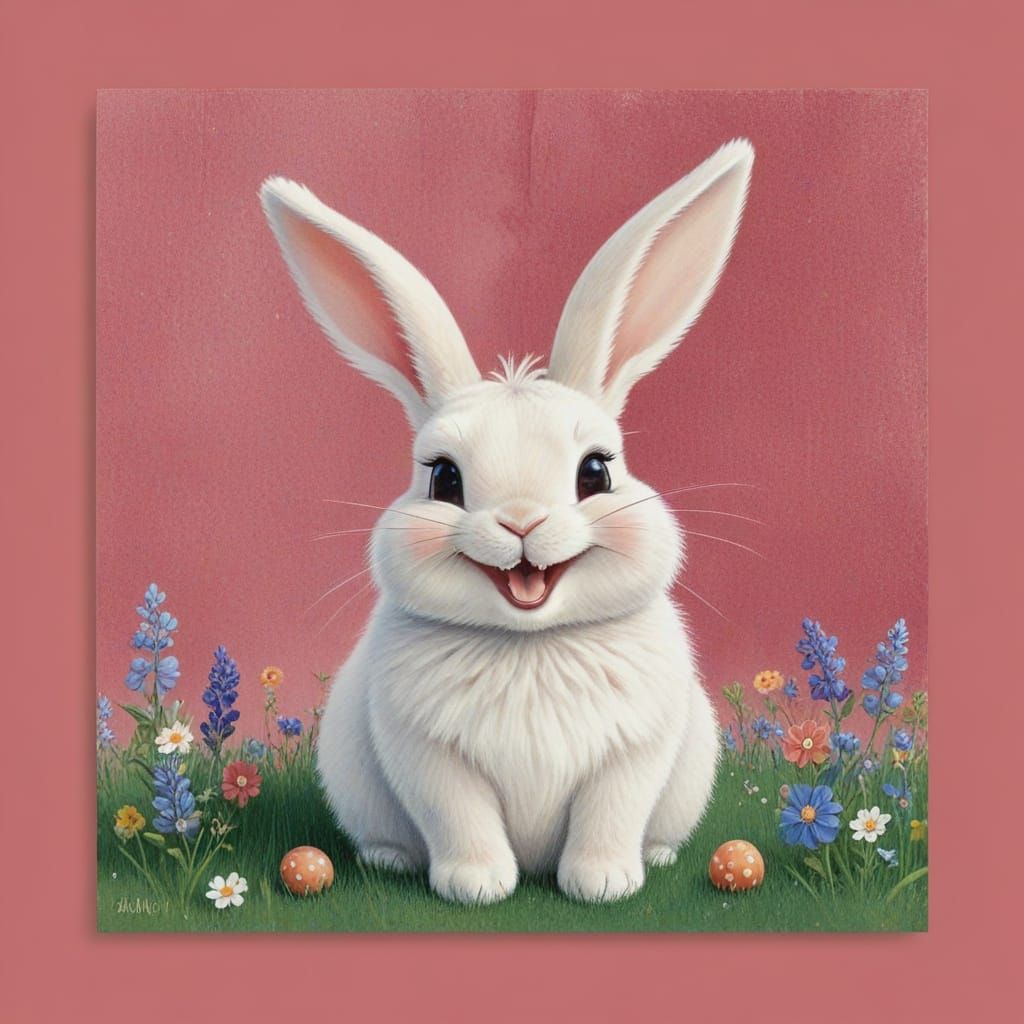 A Laughing Bunny AI Image