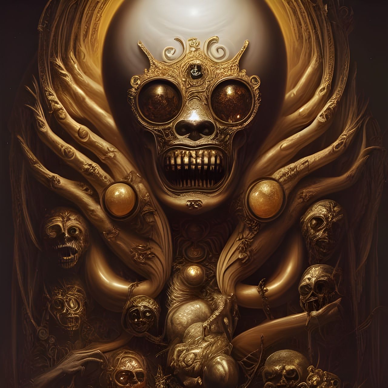 Sublime Greed Demon in Ornate Surreal Style
