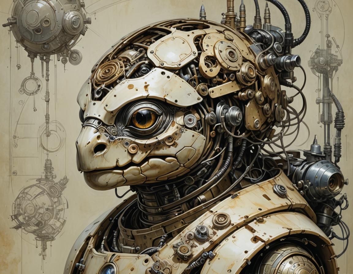 Whimsical Turtle Head Robot Construction Kit