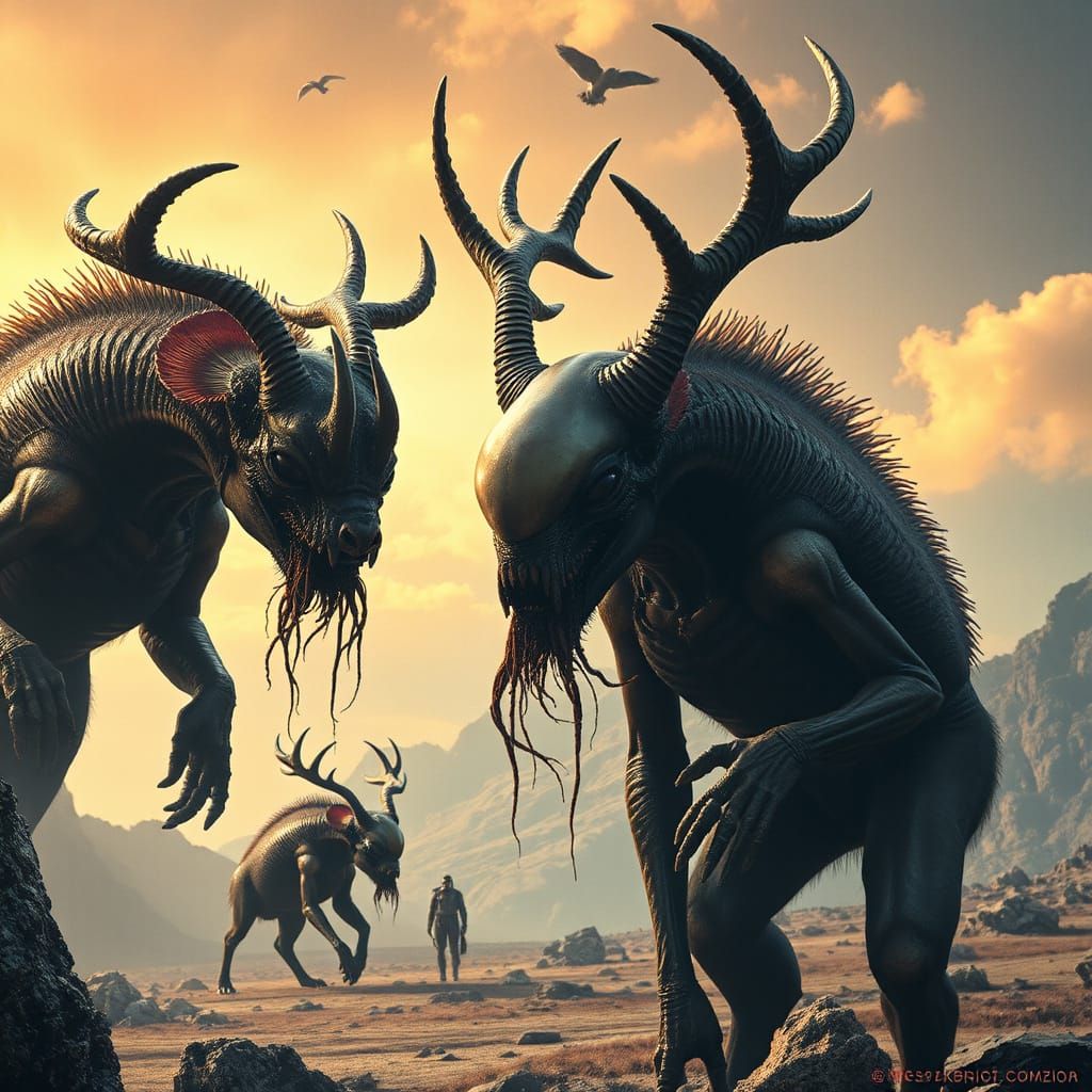 Alien Hybrid Species on Otherworldly Exoplanet