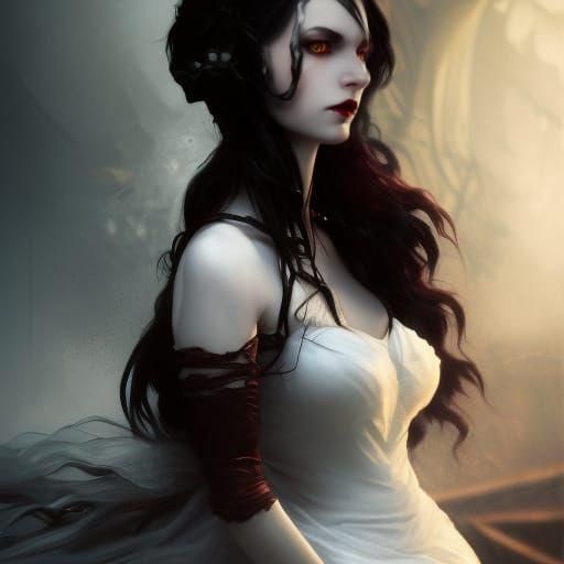 Vampire Bride in Dark Fantasy Style