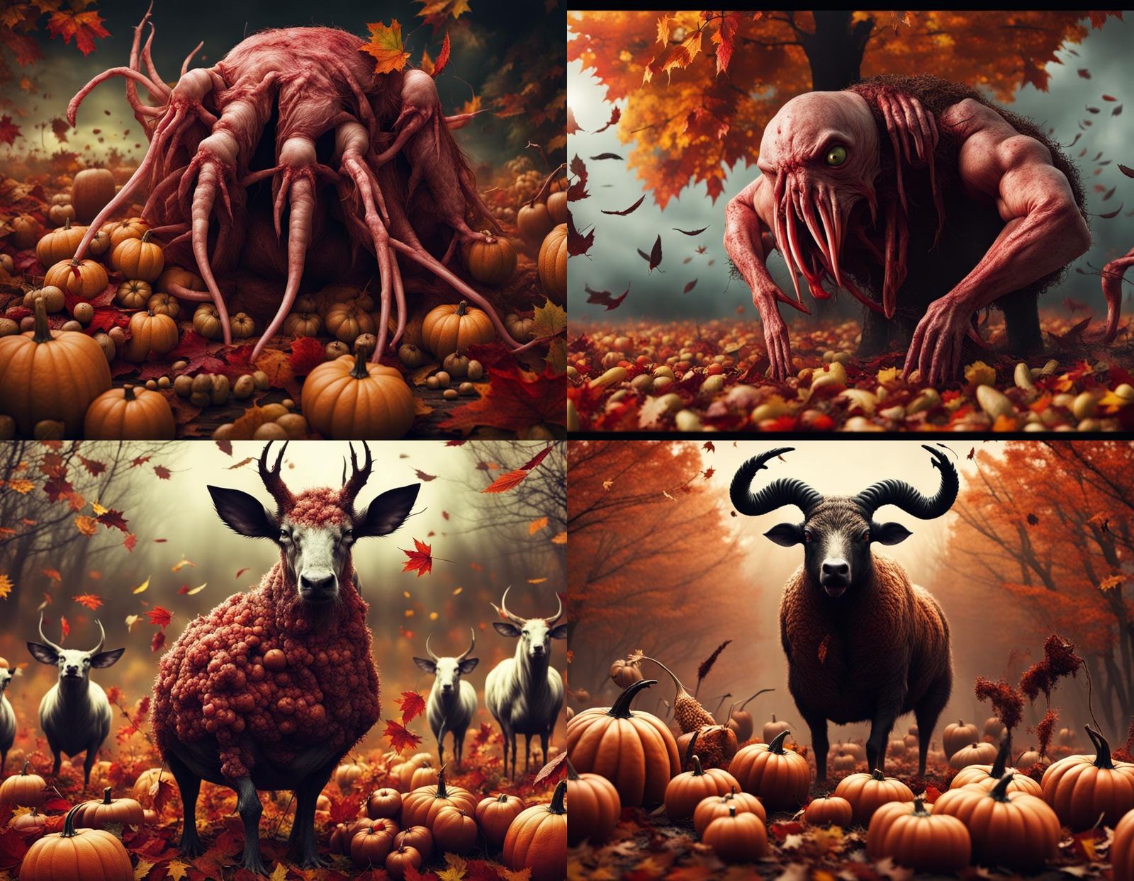 Horrific Bubonic Animal Autumn Harvest in 8K