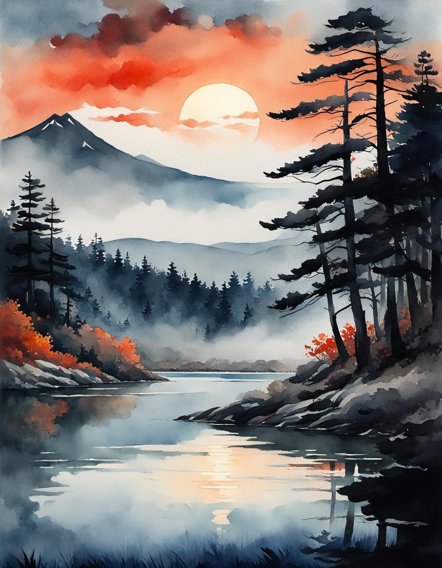 Nagato in Watercolor Landscape Inspired by Homer