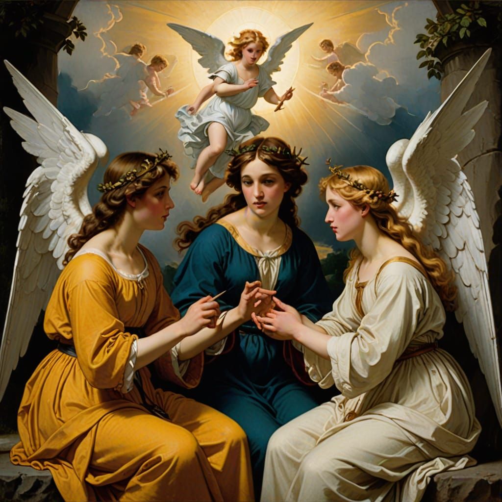 Angels in Serious Discussion, Inspired by Baroque Masters