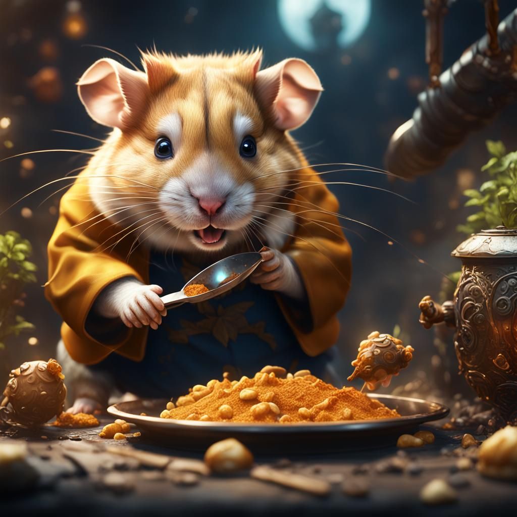 Hamster Cannibalism: Detailed Matte Painting
