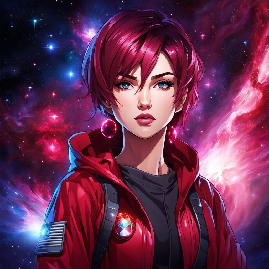 Crystal Ruby Rose in Anime Style, Space Galaxies