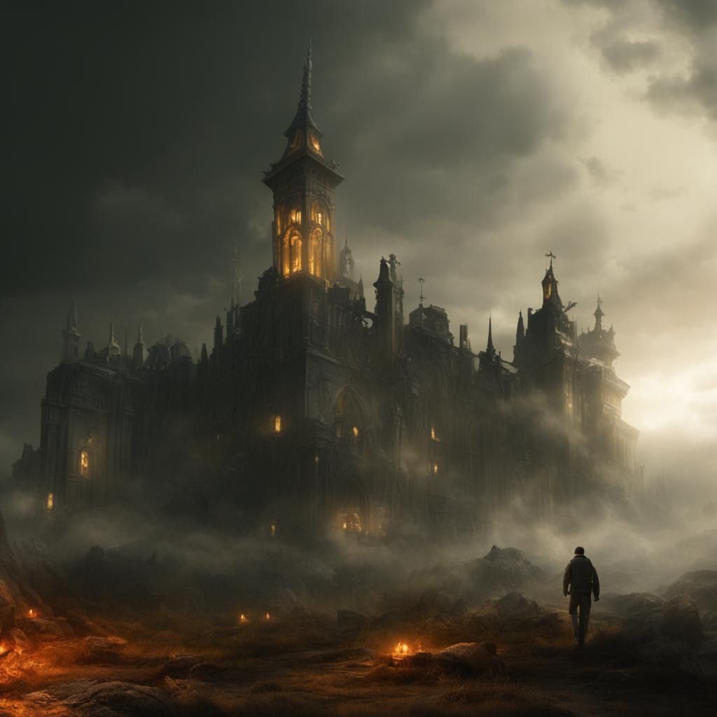 Scary Red Witch in a Dramatic Digital Painting