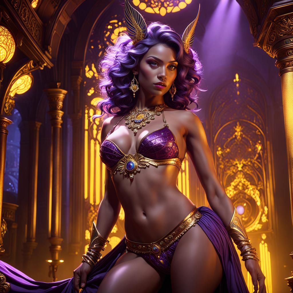 Exotic Dancer in Dark Fantasy Style