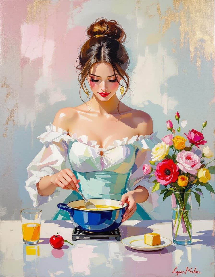 Impressionistic Cooking in Meta-Modern Romanticism Style