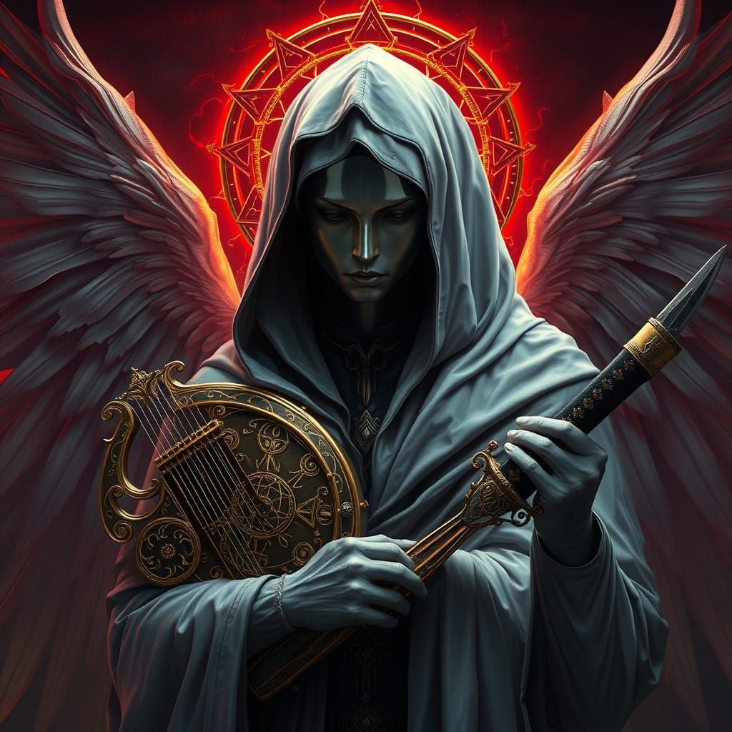 Ethereal Goddess of Heavenly Sorrow in Gothic Splendor