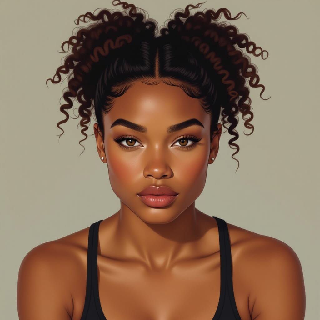 Female Boxer Portrait in Characterized Realism Style