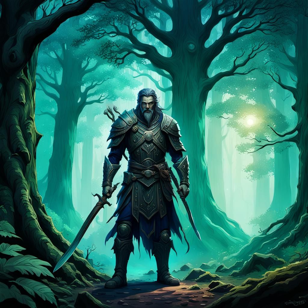 Forest Guardian Concept Art in Dark Fantasy Style
