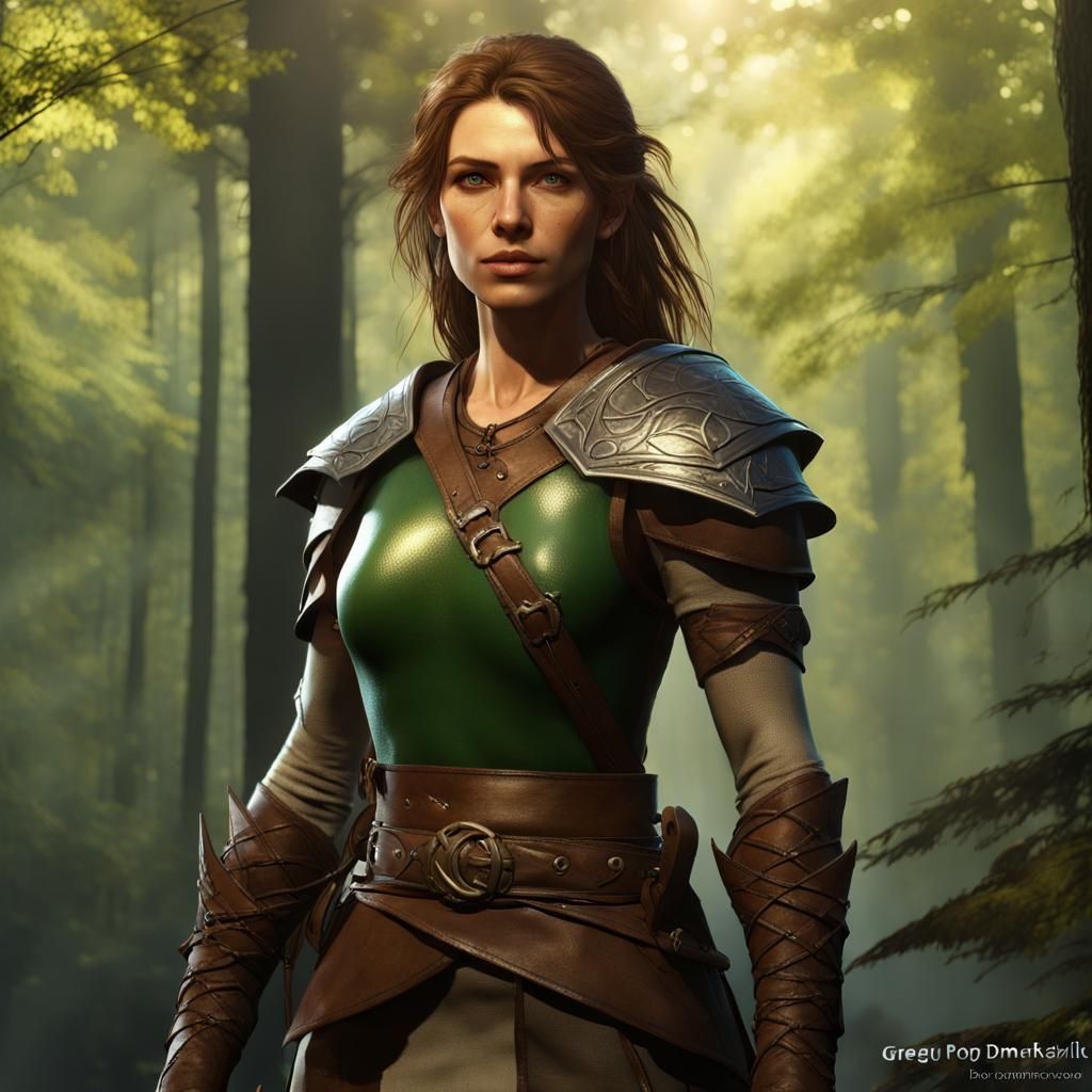 Forest Ranger of Mielikki: Dark Fantasy Concept Art