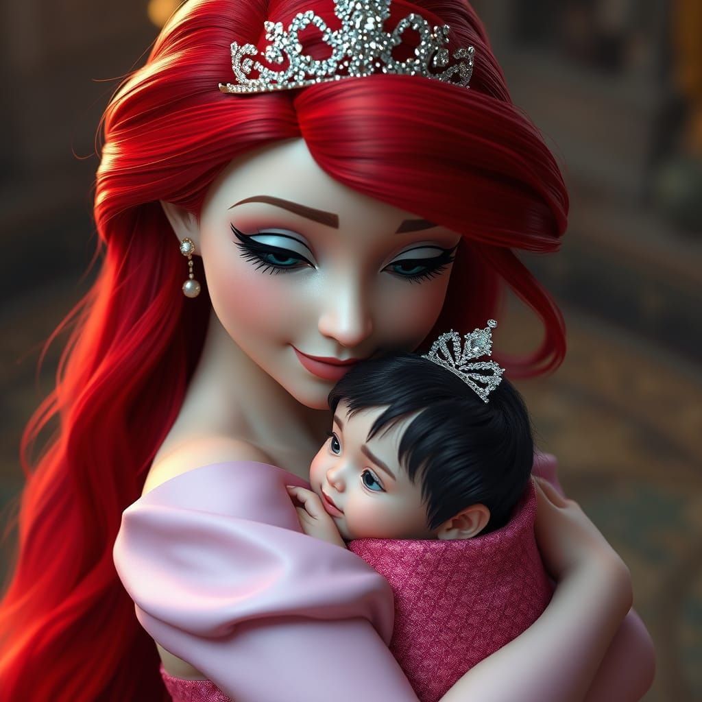 Ariel and Baby Princess in Photorealistic Live-Action