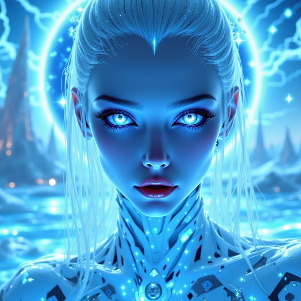 Blue Aventurescence Goddess in Quantum Blush