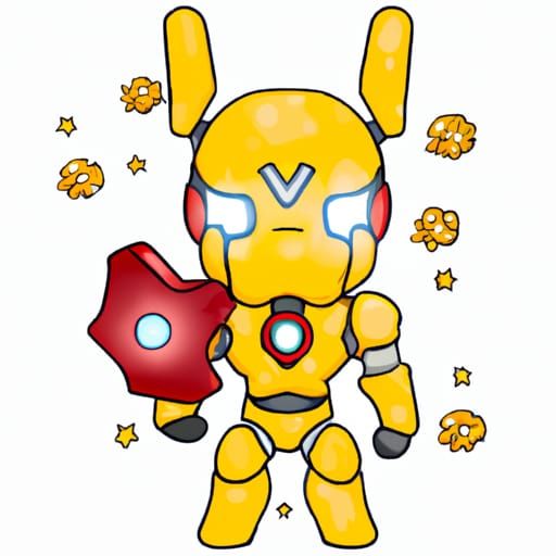 Cyberpunk Pikachu Robot in Iron Man Suit