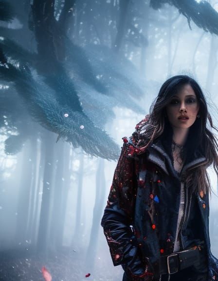 Cyborg Girl in Post-Apocalyptic City, Cyberpunk Art