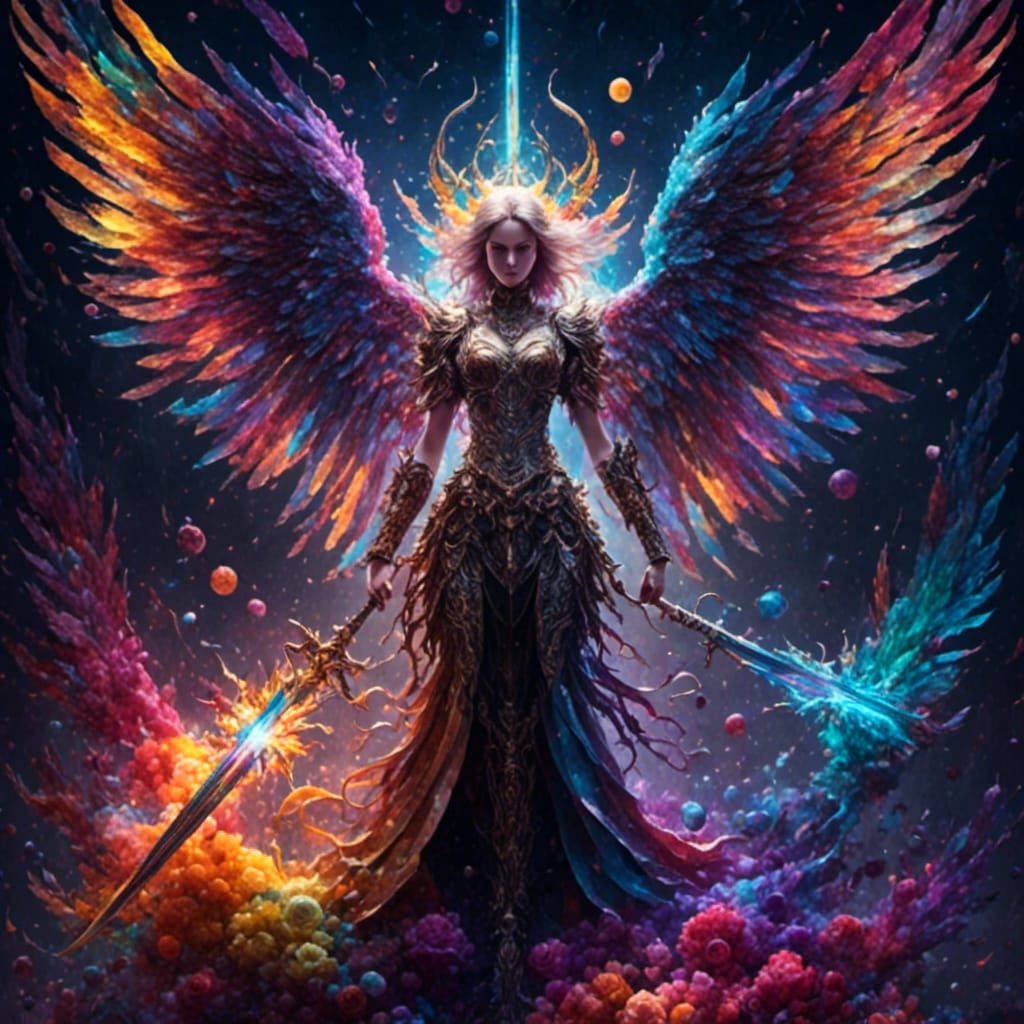 Rainbow Winged Archangel of Darkness