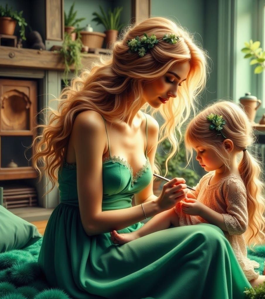 Mother and Daughter: a Detailed Matte Painting