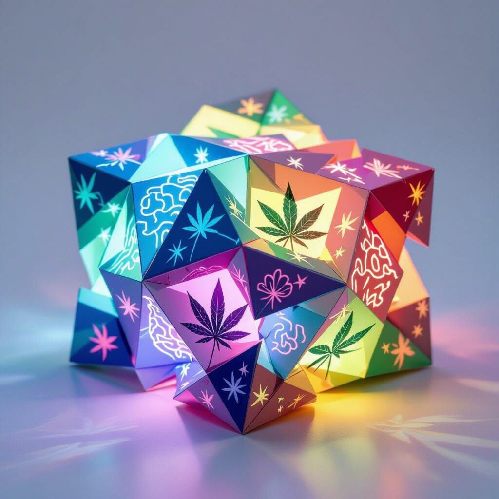 Dreamy Origami Puzzle with Rainbow Ink