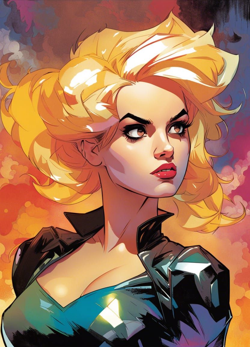 Comic Book Cover Portrait in Tocchini Style