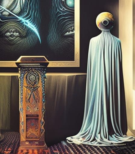 Ominous Biopunk Horror Art with Teeth and Maggots