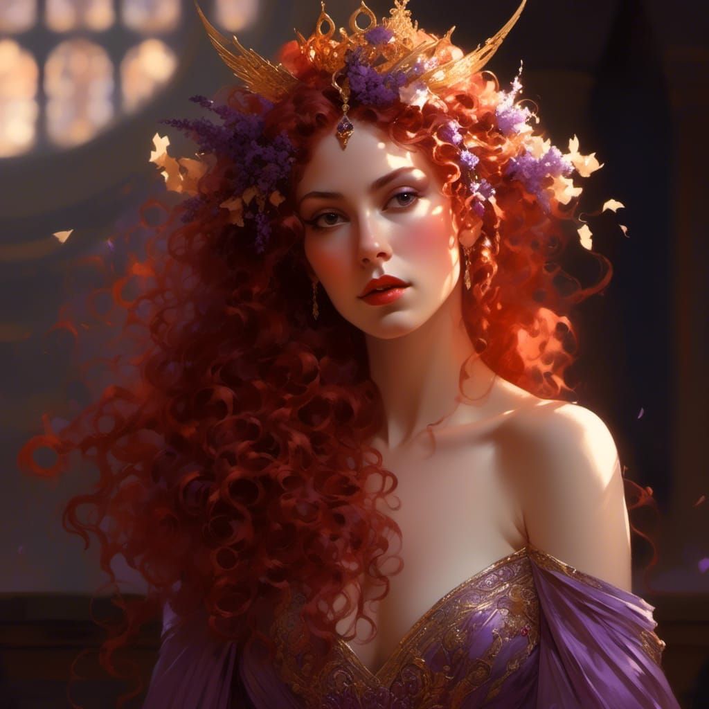 Queen of Hades: Hyperrealistic Portrait with Dramatic Lighti...