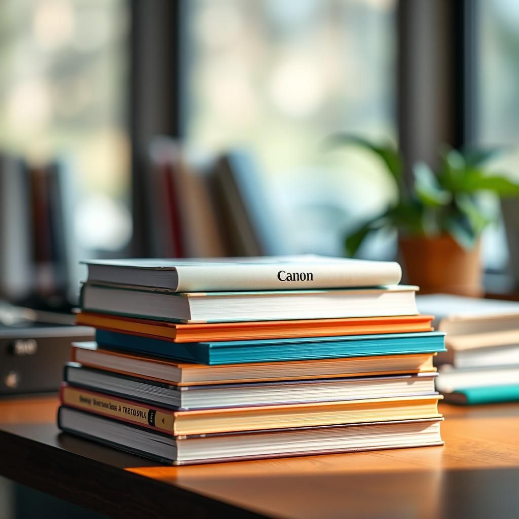 Books on Desk: Professional Photography with Bokeh