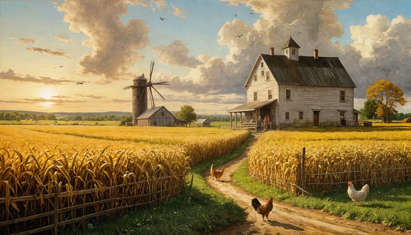Rural Farm Scene as Landscape Painting