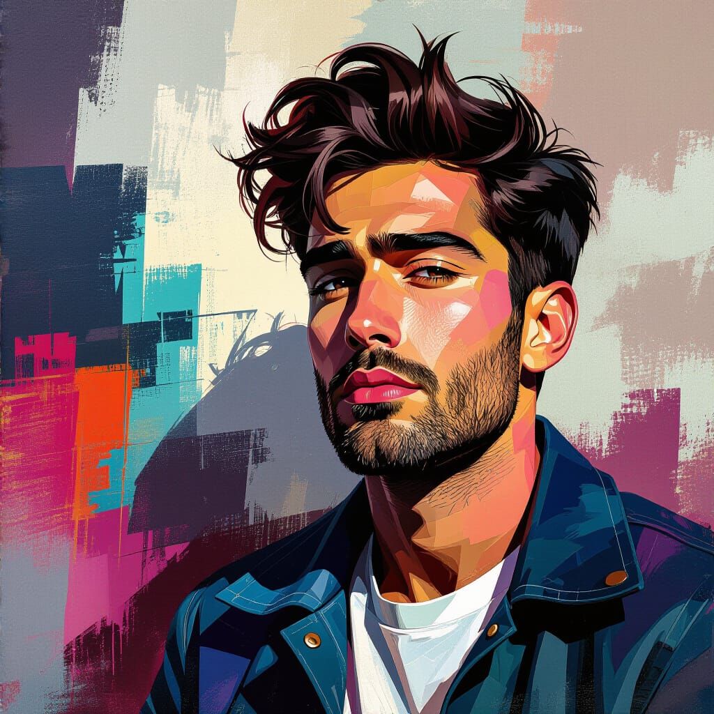 Vibrant Graffiti Art Portrait with Dynamic Lighting