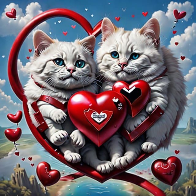 Love's Endurance with Fiery Hearts and Spiders