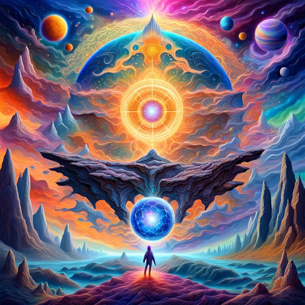 Cosmic World Forged into Divine Weapon: Astral Illustration