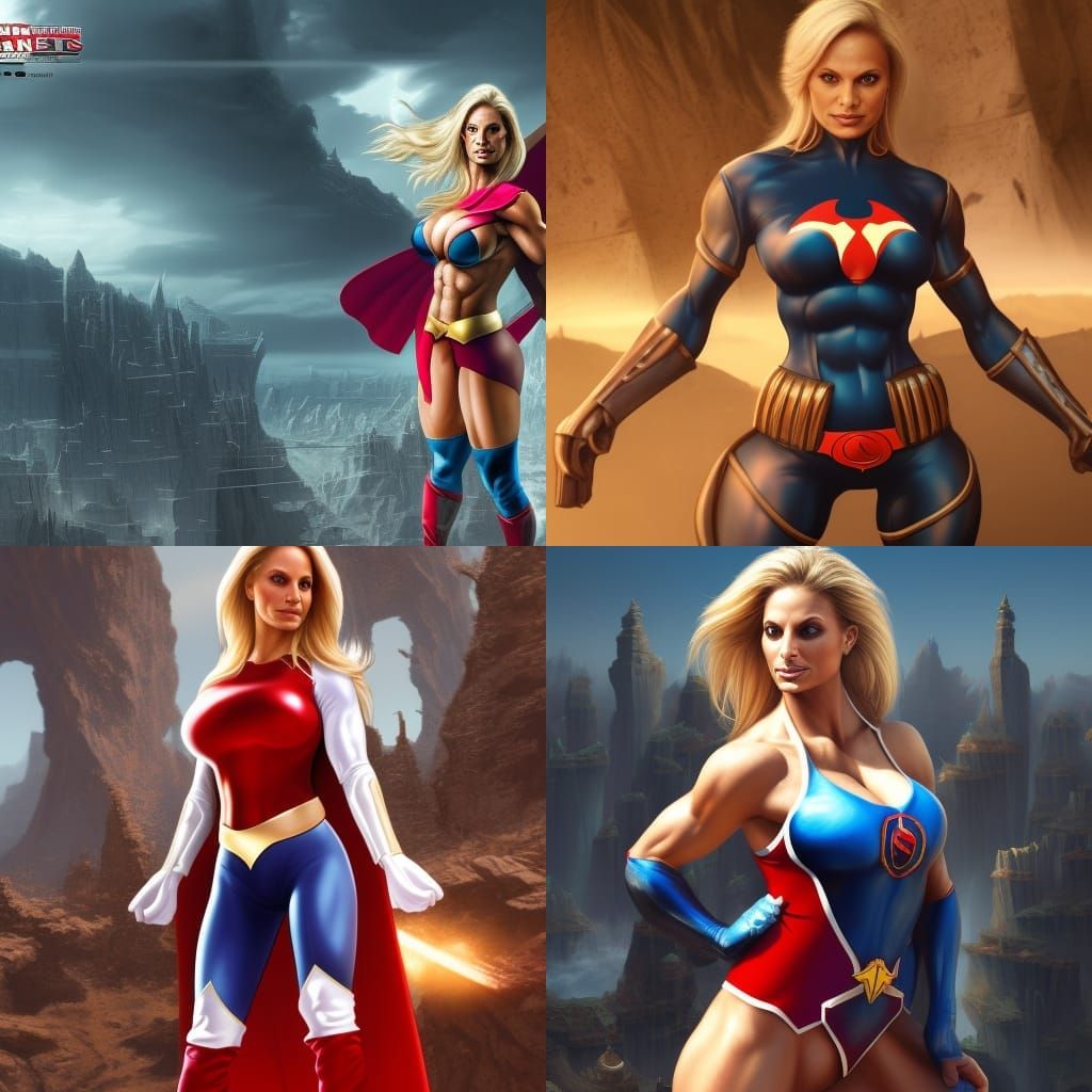 Trish Stratus as Powergirl: Detailed Matte Painting