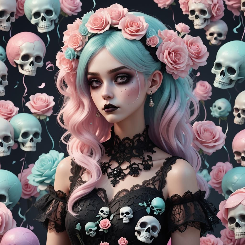 Goth Princess in Pastel Paradise
