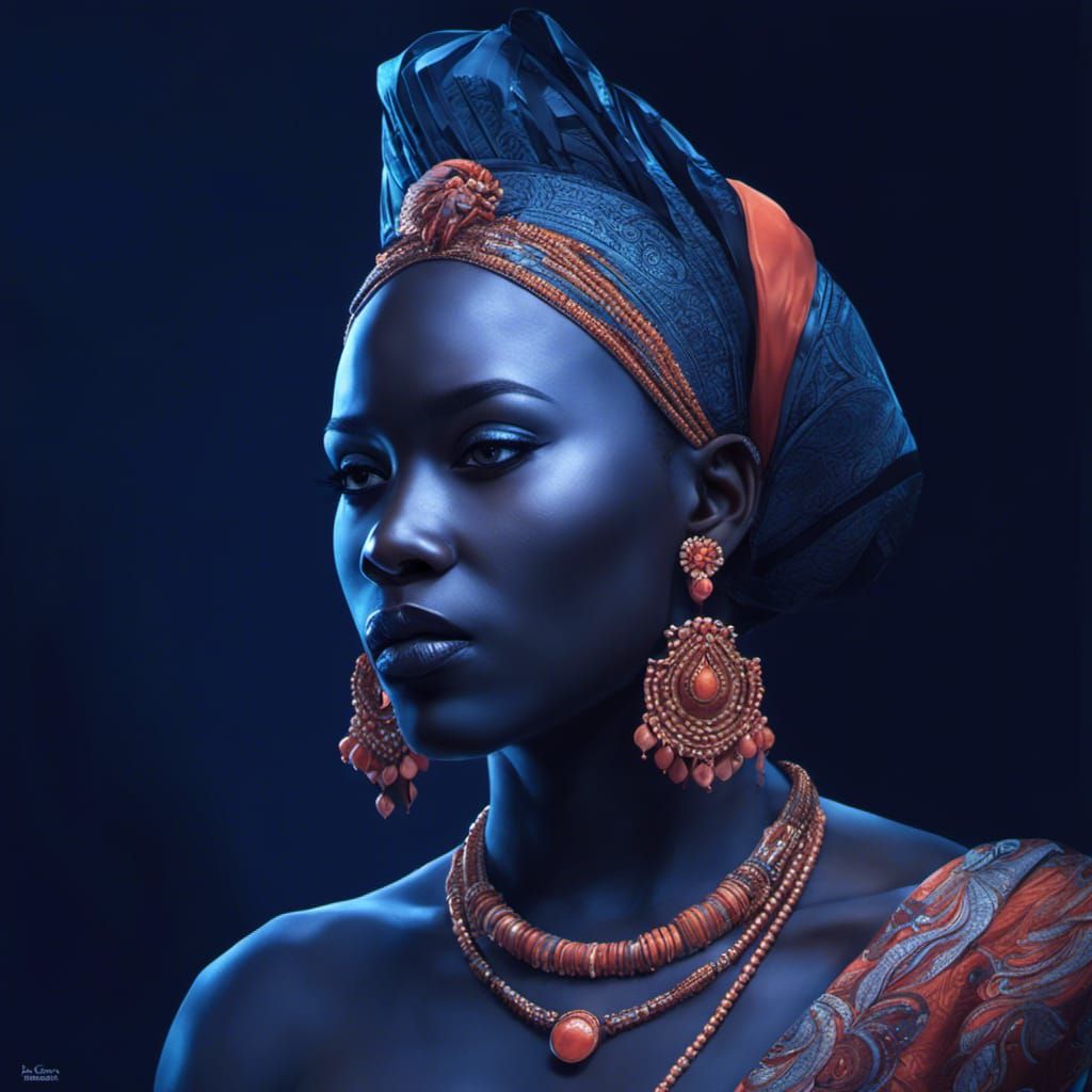 Benin Bride Portrait in Ethereal Fantasy Style