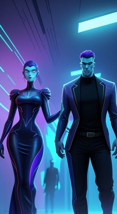 Surreal Corridor with Curvy Woman in Digital Art