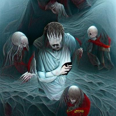 Haunting Horror Scene in Doré Style